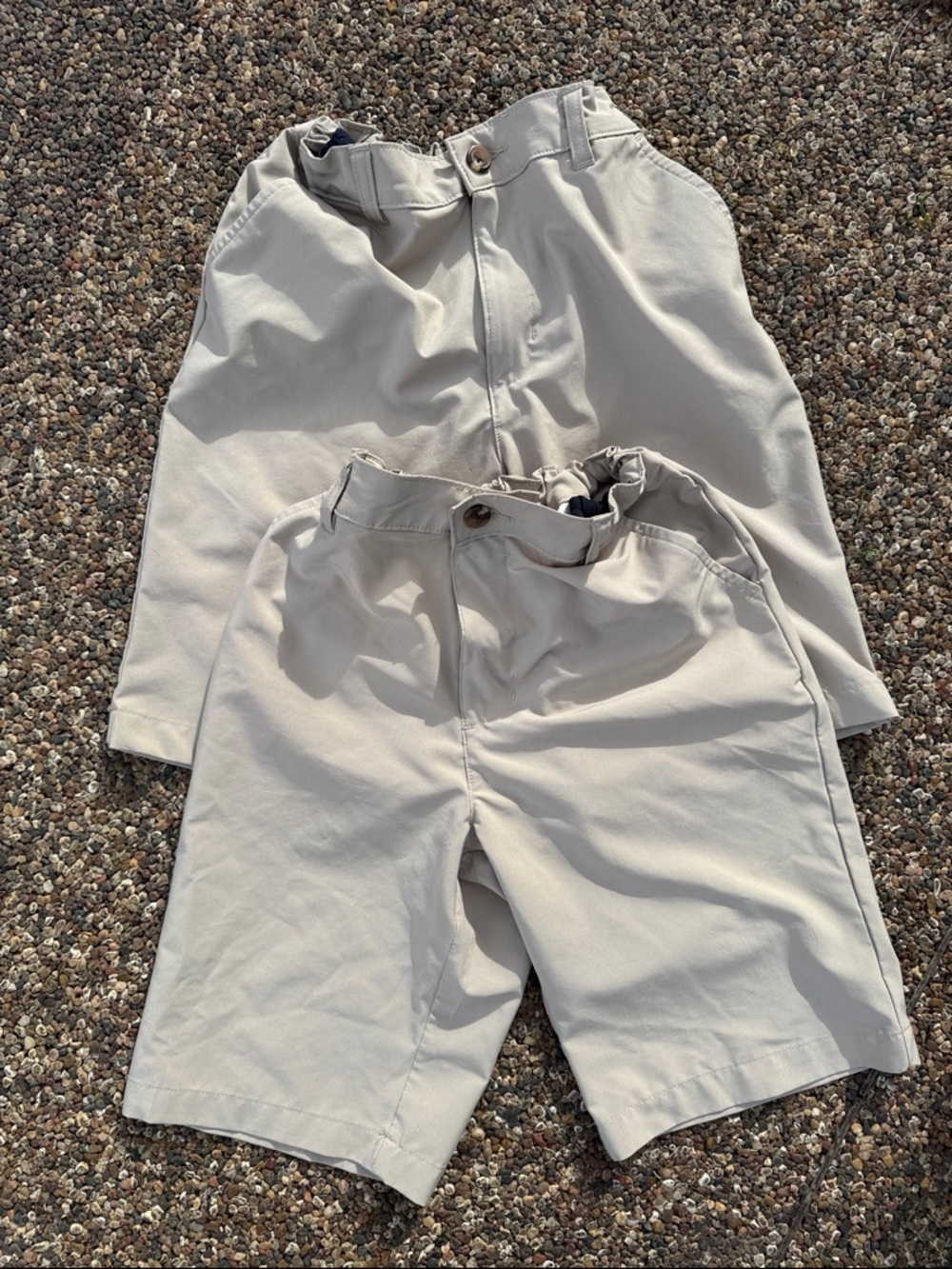 Light Beige Cotton Shorts - Classic Neutral